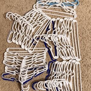 White and Blue Plastic Hangers